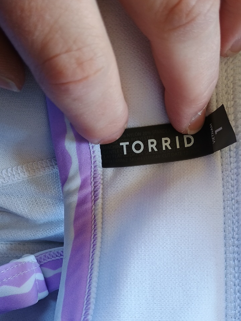 Torrid Purple Zebra Print Strappy Swim Top Plus Size Excellent Condition - Picture 5 of 6